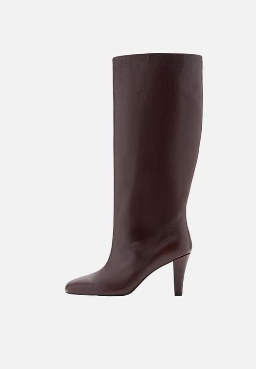MANGO - Calm leather boot - dark red