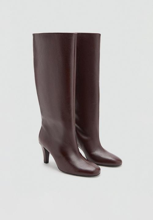 MANGO - Calm leather boot - dark red