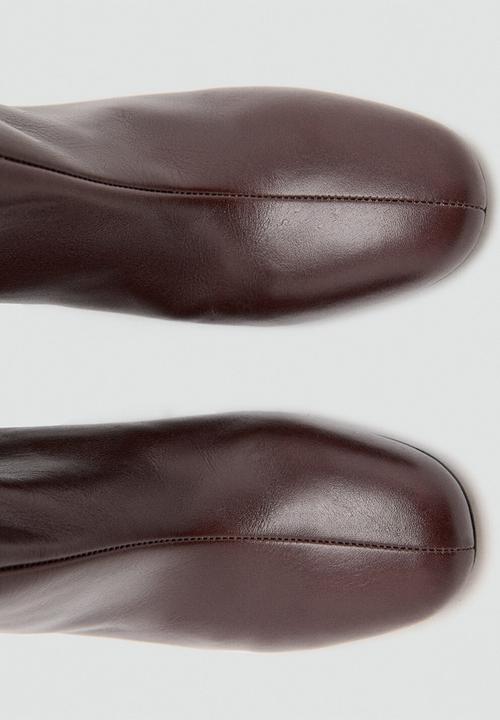 MANGO - Calm leather boot - dark red