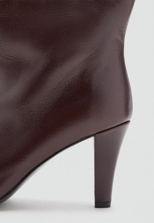 MANGO - Calm leather boot - dark red
