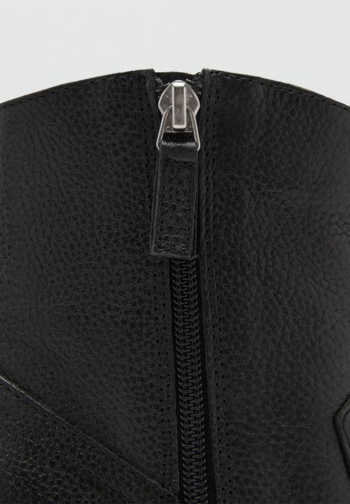 MANGO - Aris leather boot - black