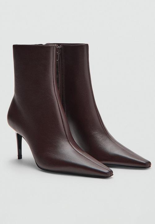 MANGO - Katerina leather boot - dark brown