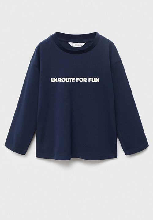 MANGO - T-shirt enroute - navy
