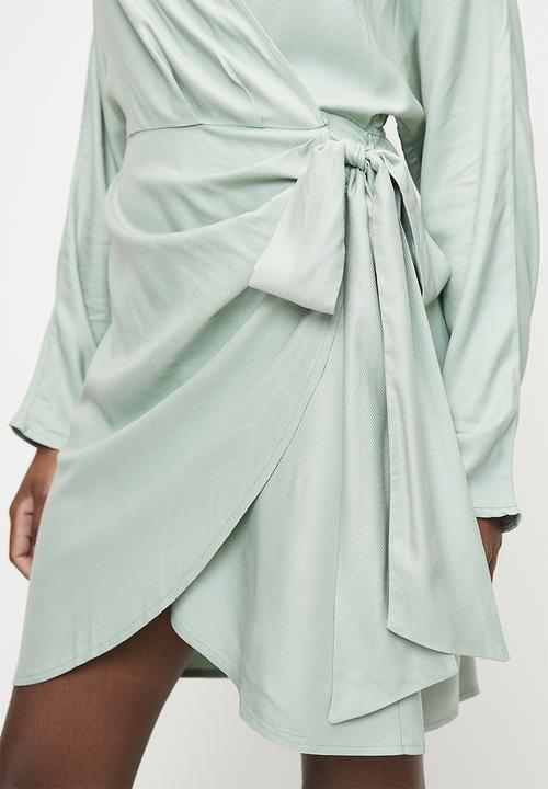 Superbalist - Dolman Sleeve Mini wrap dress - Vintage Sage