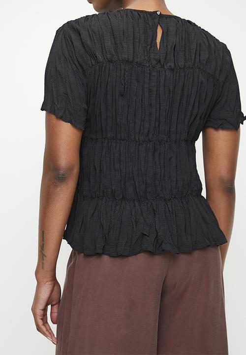 edit - Crushed blouse - black