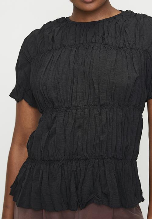edit - Crushed blouse - black