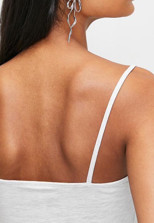 H&M - Cropped strappy top - grey