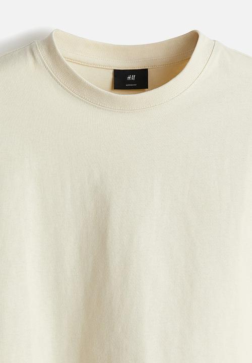 H&M - Loose fit long-sleeved jersey top - light beige