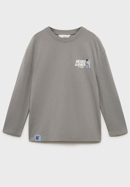 MANGO - T-shirt greased - grey