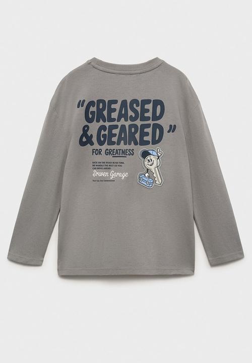 MANGO - T-shirt greased - grey