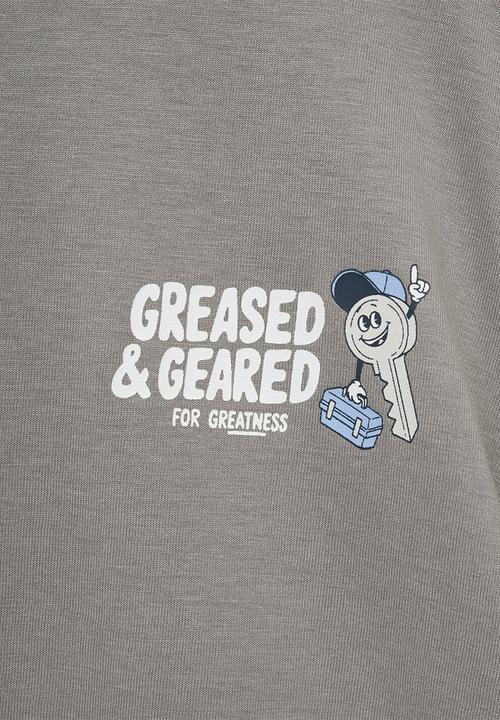 MANGO - T-shirt greased - grey