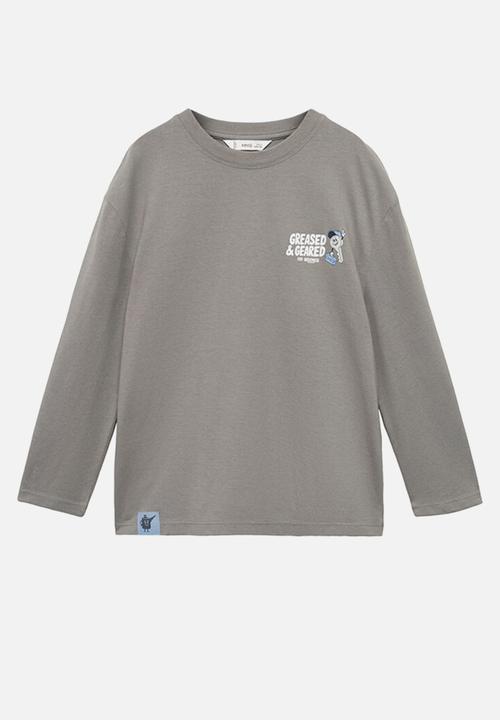 MANGO - T-shirt greased - grey