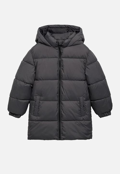 MANGO - Puffer coat amerlong - charcoal