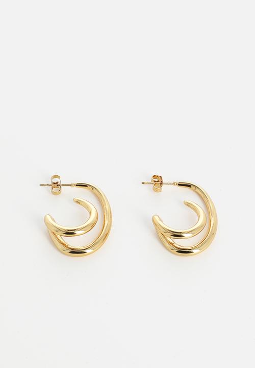 Zoe on Trend - Styled duet hoop earrings - gold