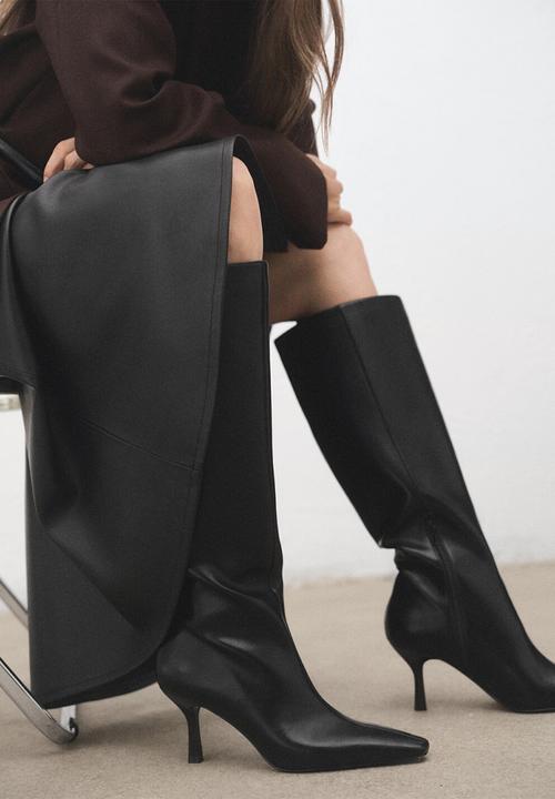 MANGO - Rufle boot - black