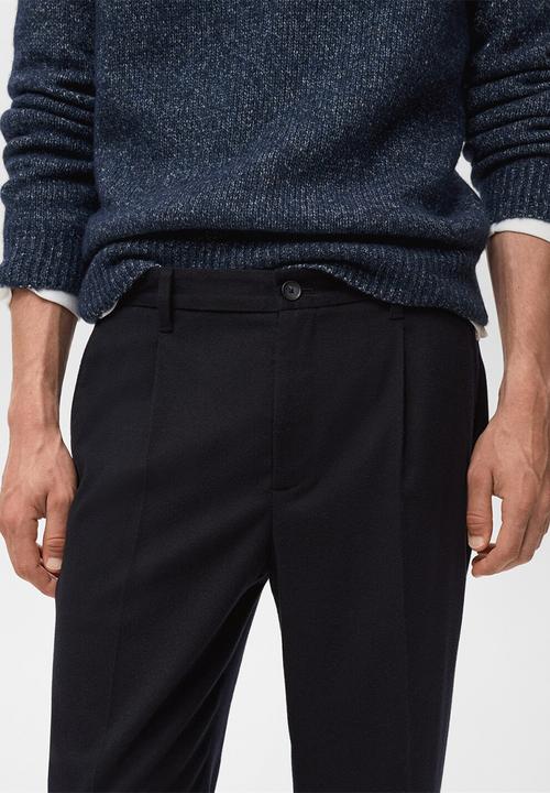 MANGO - Pantalon Piedra - Navy