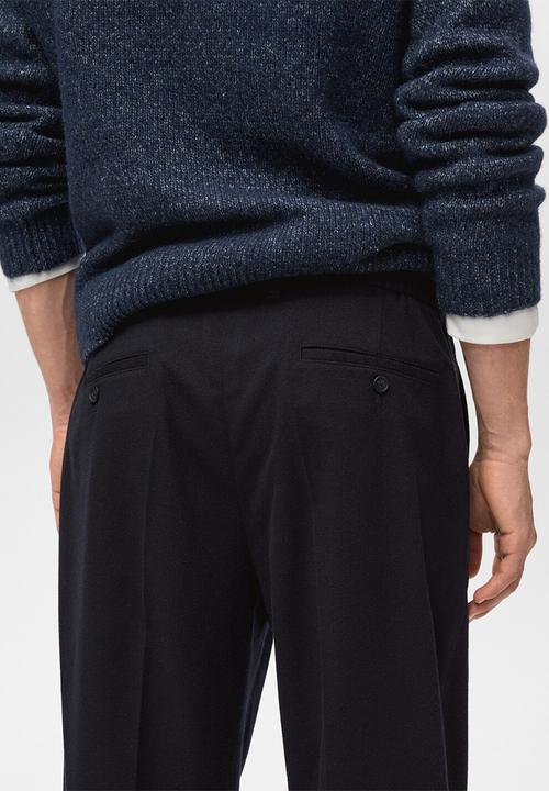MANGO - Pantalon Piedra - Navy