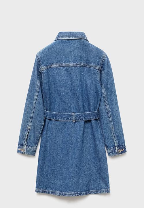 MANGO - Dress andrea - open blue
