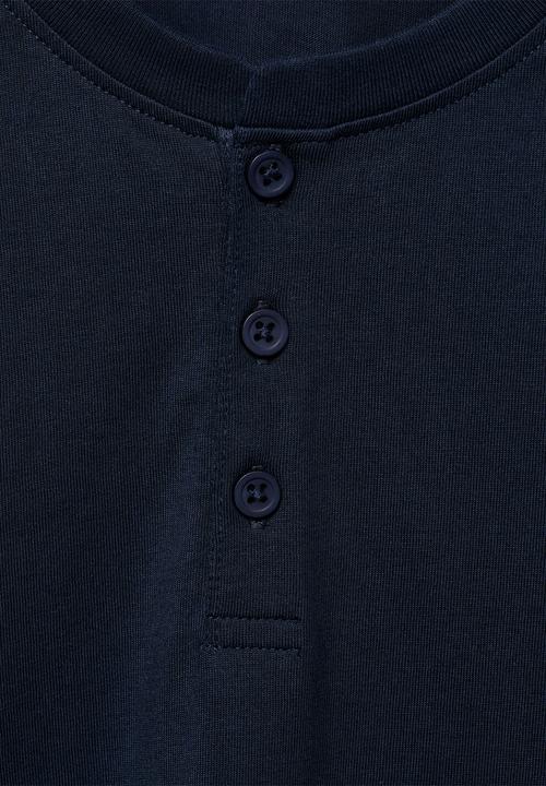 MANGO - T-shirt henley1 - navy