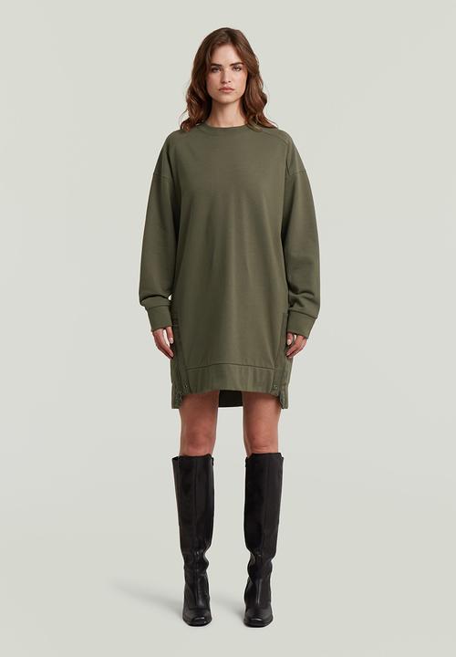 G-STAR - Biker zip sweater dress wmn - green