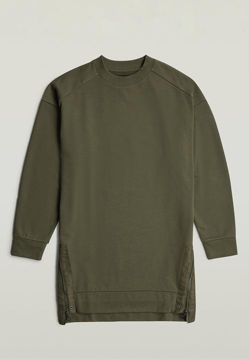 G-STAR - Biker zip sweater dress wmn - green