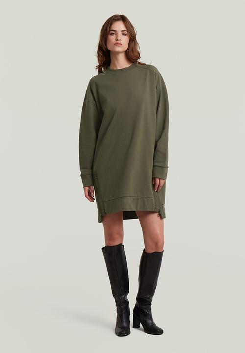 G-STAR - Biker zip sweater dress wmn - green