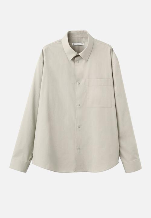MANGO - Camisa Plain - Beige