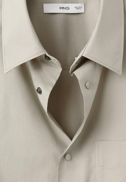 MANGO - Camisa Plain - Beige