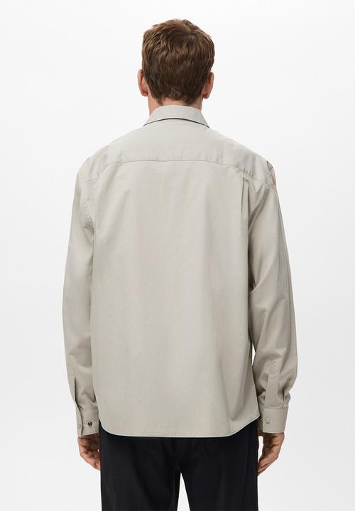 MANGO - Camisa Plain - Beige
