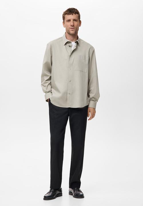 MANGO - Camisa Plain - Beige