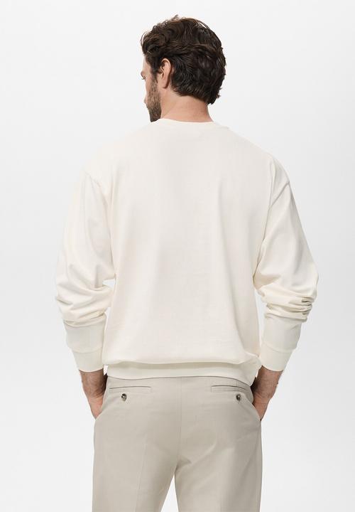 MANGO - Sudadera Rawsweat - Off white