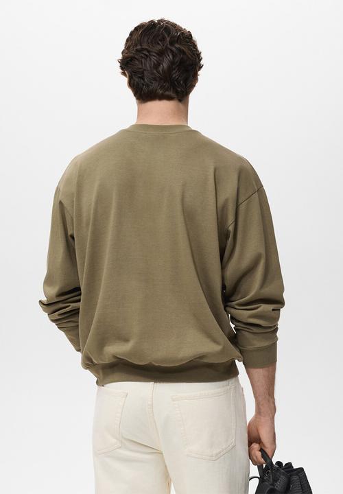 MANGO - Sudadera Rawsweat - Khaki