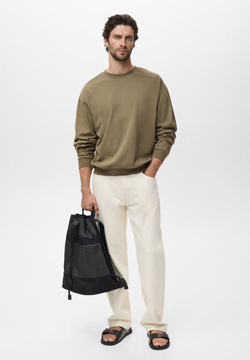 MANGO - Sudadera Rawsweat - Khaki