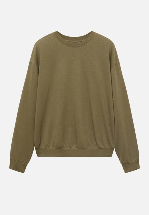 MANGO - Sudadera Rawsweat - Khaki
