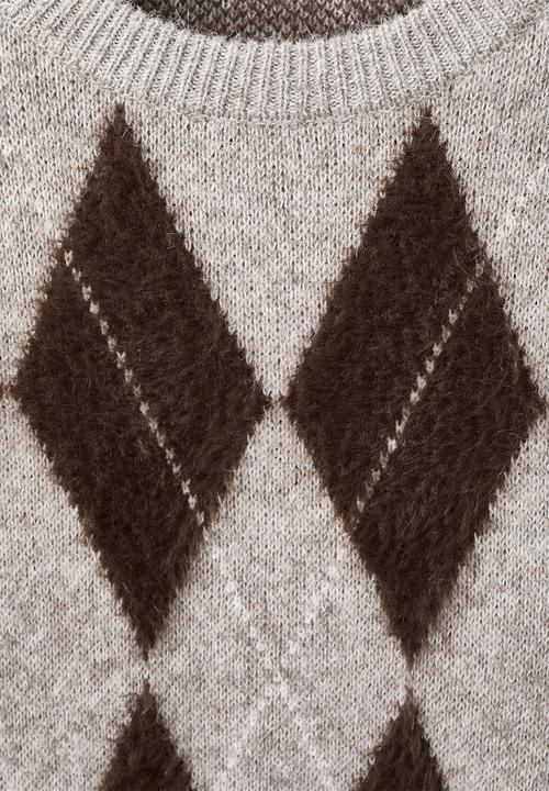 MANGO - Sweater rombete - light pastel gray