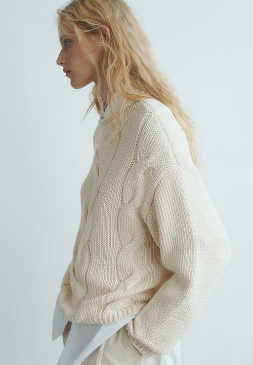 MANGO - Sweater trenzas - natural