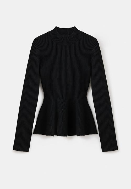 MANGO - Sweater peplum - black