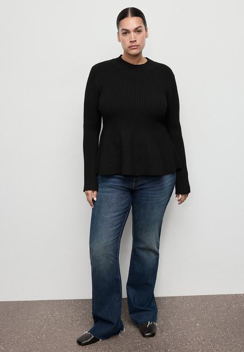 MANGO - Sweater peplum - black