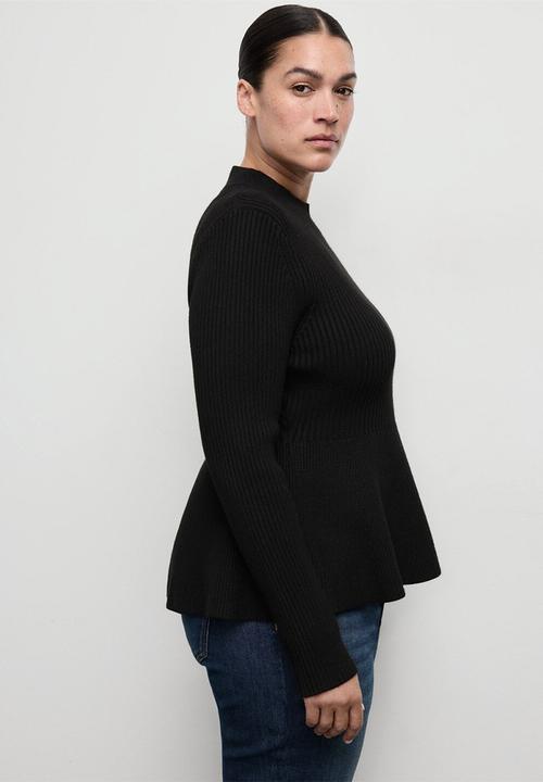 MANGO - Sweater peplum - black