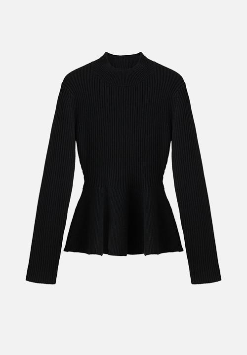 MANGO - Sweater peplum - black