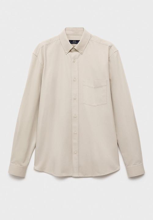 MANGO - Camisa Twill - Light Beige