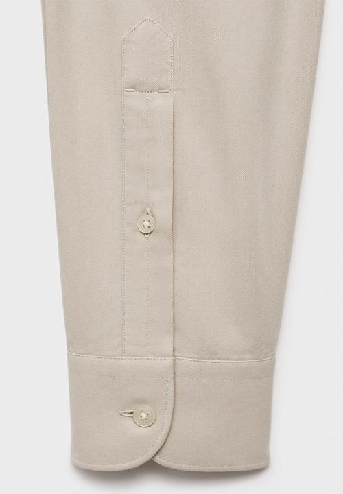 MANGO - Camisa Twill - Light Beige