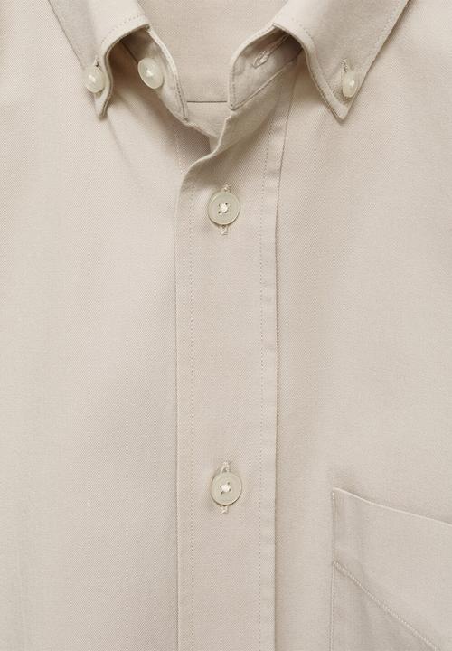 MANGO - Camisa Twill - Light Beige