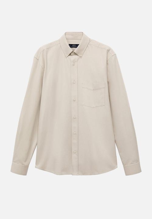 MANGO - Camisa Twill - Light Beige