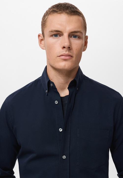MANGO - Camisa Twill - Navy
