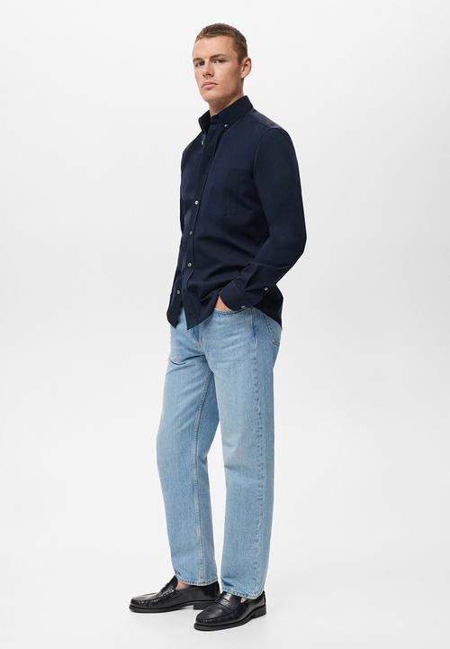 MANGO - Camisa Twill - Navy