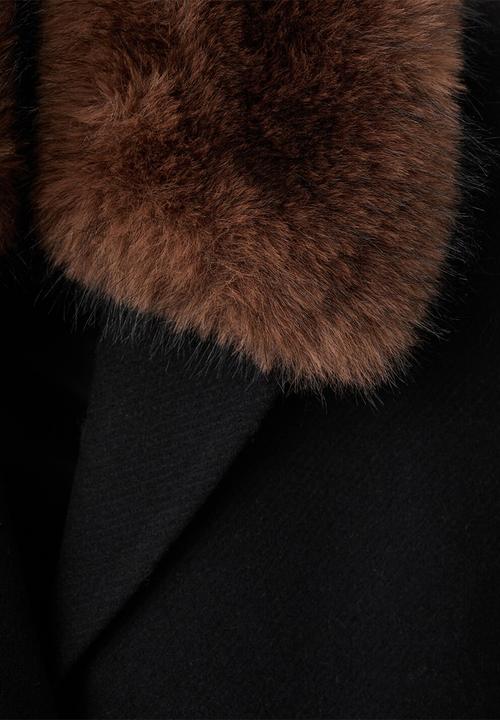 MANGO - Coat lips - black