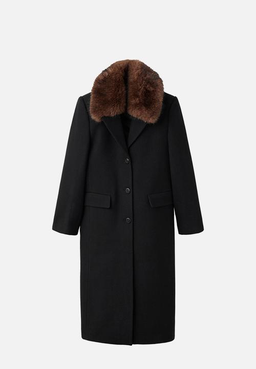 MANGO - Coat lips - black