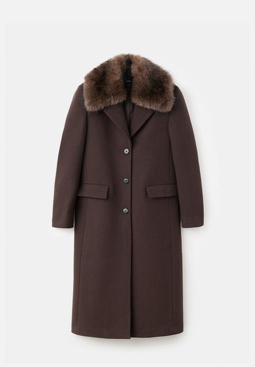 MANGO - Coat lips - dark brown
