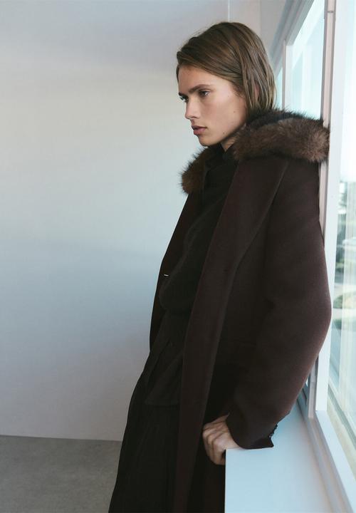 MANGO - Coat lips - dark brown